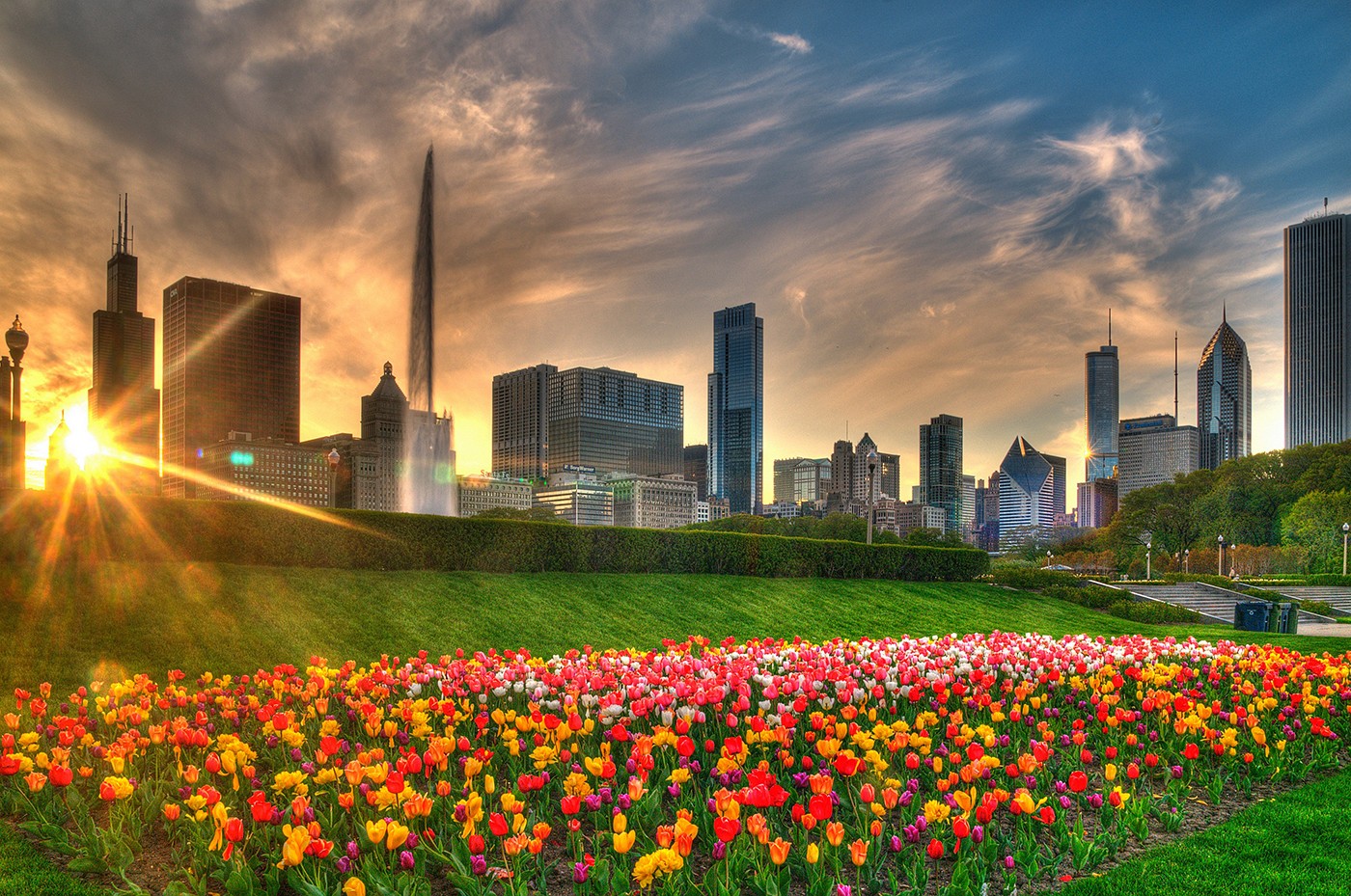 1-Chicago-Skyline-with-Sun